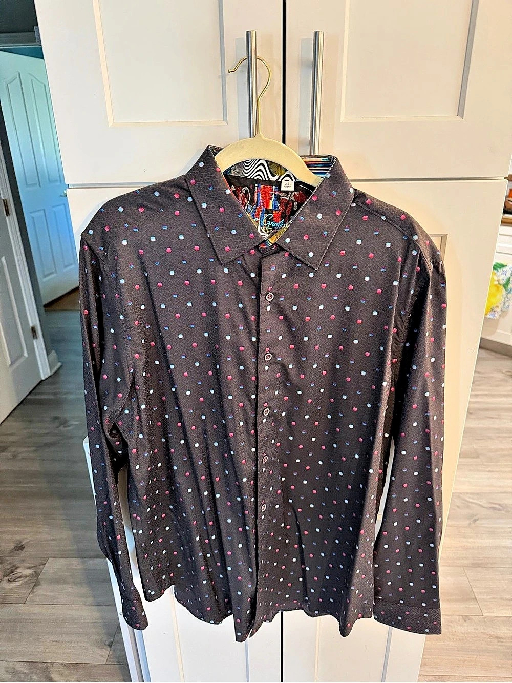 Robert Graham Unknown Men's Polka Dot Shirt Black XL Like New